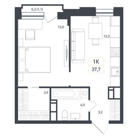 Квартира 37,4 м², 1-комнатная - изображение 1