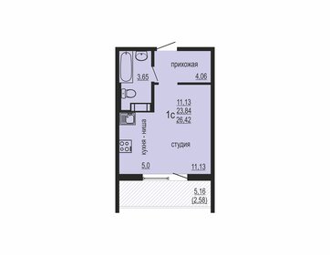 26,4 м², 1-комнатная квартира 2 650 000 ₽ - изображение 44