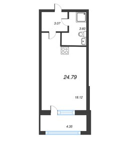 Квартира 24,8 м², студия - изображение 1