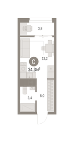 23 м², квартира-студия 5 800 000 ₽ - изображение 57