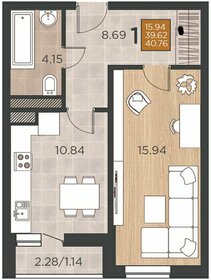 41 м², 1-комнатная квартира 3 300 000 ₽ - изображение 42