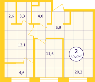 Квартира 62,9 м², 2-комнатная - изображение 2