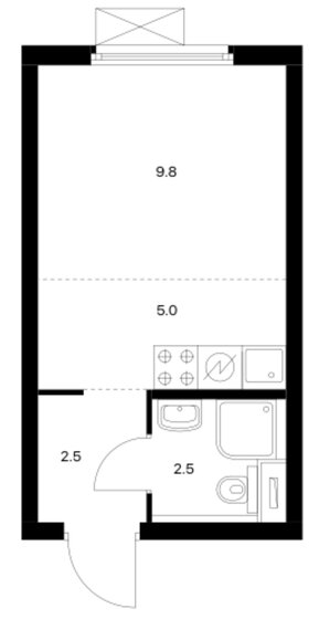 19,8 м², апартаменты-студия 6 750 000 ₽ - изображение 1