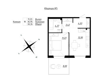 39,6 м², 1-комнатная квартира 5 182 360 ₽ - изображение 14