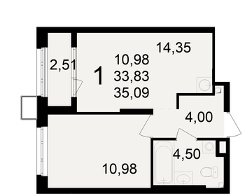45 м², 2-комнатная квартира 3 300 000 ₽ - изображение 122