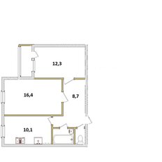 Квартира 51 м², 2-комнатная - изображение 1