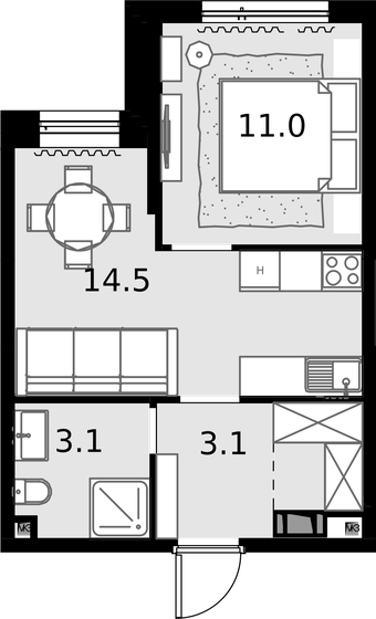 33,7 м², 1-комнатная квартира 12 671 200 ₽ - изображение 45