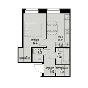 Квартира 36,6 м², 1-комнатная - изображение 1