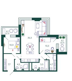 37,2 м², 1-комнатная квартира 10 000 000 ₽ - изображение 58
