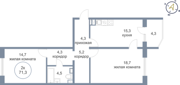 66,9 м², 2-комнатная квартира 6 800 000 ₽ - изображение 42