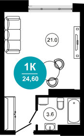 24 м², 1-комнатная квартира 5 100 000 ₽ - изображение 106