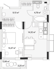 Квартира 43,7 м², 1-комнатная - изображение 1