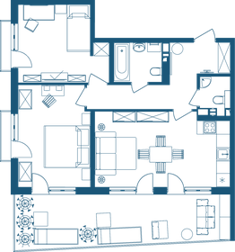 Квартира 87,8 м², 3-комнатные - изображение 2