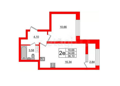 Квартира 37 м², 2-комнатная - изображение 3