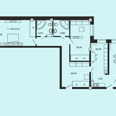 Квартира 121 м², 3-комнатная - изображение 1