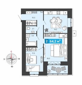 64,2 м², 2-комнатная квартира 5 447 200 ₽ - изображение 37
