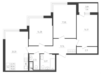 105,5 м², 4-комнатная квартира 15 000 000 ₽ - изображение 69