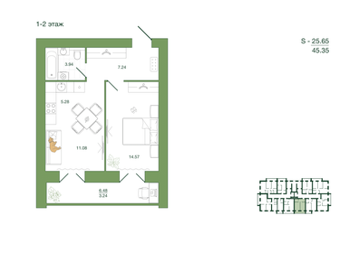 40 м², 1-комнатная квартира 4 290 000 ₽ - изображение 49