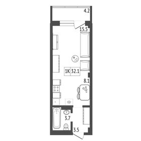33,5 м², 1-комнатная квартира 3 390 000 ₽ - изображение 60