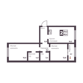 79,3 м², 2-комнатная квартира 6 400 000 ₽ - изображение 48