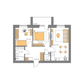 56,5 м², 2-комнатная квартира 5 301 895 ₽ - изображение 23