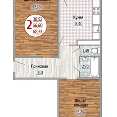 Квартира 68 м², 2-комнатная - изображение 2