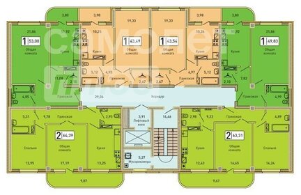 43,5 м², 1-комнатная квартира 7 300 000 ₽ - изображение 31