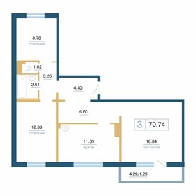 84 м², 4-комнатная квартира 8 350 000 ₽ - изображение 73