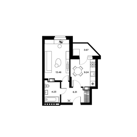 Квартира 35,1 м², 1-комнатная - изображение 1