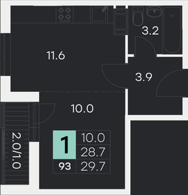 Квартира 29,7 м², студия - изображение 1