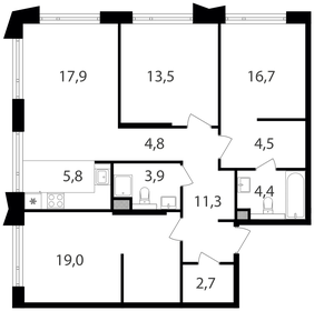 106,4 м², 4-комнатные апартаменты 49 804 620 ₽ - изображение 109