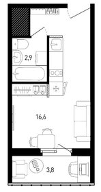 Квартира 25 м², студия - изображение 1