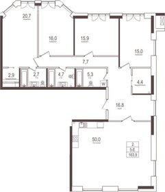 Квартира 163,9 м², 5-комнатная - изображение 2