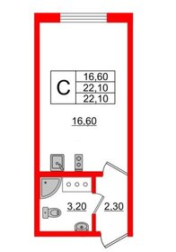 Квартира 22 м², студия - изображение 1