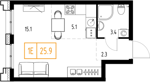 26,6 м², 1-комнатная квартира 9 437 771 ₽ - изображение 39