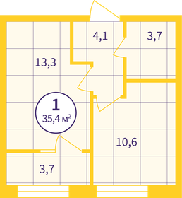 Квартира 33,5 м², 1-комнатная - изображение 2