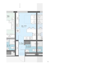 Квартира 22 м², студия - изображение 1