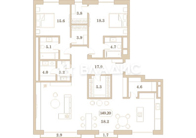 107 м², 2-комнатные апартаменты 36 000 000 ₽ - изображение 82