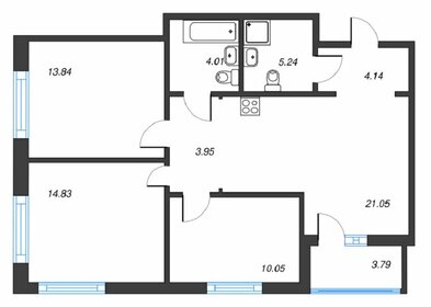 Квартира 80,9 м², 3-комнатная - изображение 1