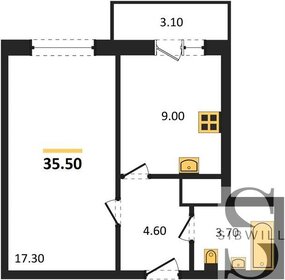 Квартира 35,5 м², 1-комнатная - изображение 1