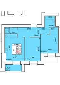 52,8 м², 2-комнатная квартира 5 200 008 ₽ - изображение 1