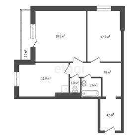 Квартира 60,9 м², 2-комнатная - изображение 1