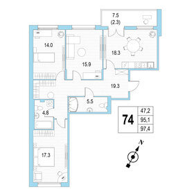 90,9 м², 3-комнатная квартира 25 600 226 ₽ - изображение 55