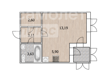 31,6 м², квартира-студия 5 400 000 ₽ - изображение 63
