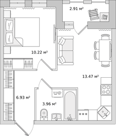 34,6 м², 2-комнатная квартира 5 423 236 ₽ - изображение 60