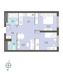 54 м², 3-комнатная квартира 7 300 000 ₽ - изображение 88