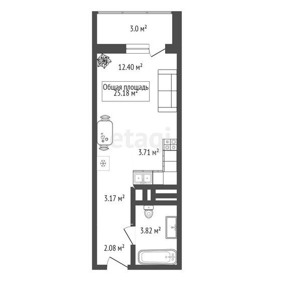 25,2 м², 1-комнатная квартира 5 890 000 ₽ - изображение 51