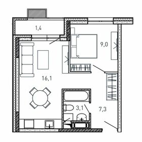 36,8 м², 1-комнатная квартира 6 808 000 ₽ - изображение 8