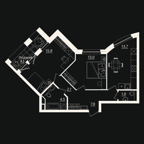 62,1 м², 2-комнатная квартира 15 814 267 ₽ - изображение 12