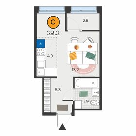 29,4 м², квартира-студия 4 600 000 ₽ - изображение 85